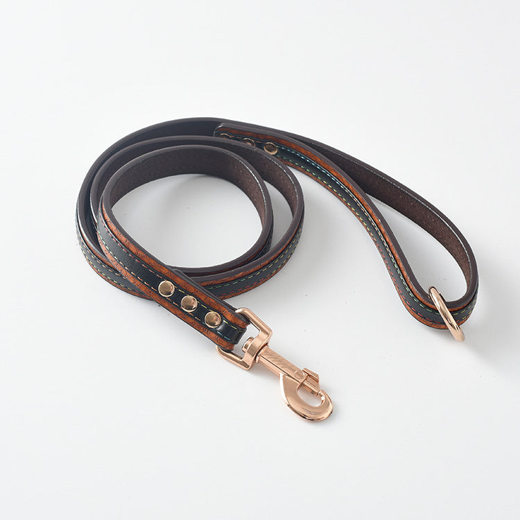 Pet Leather Collar & Leash