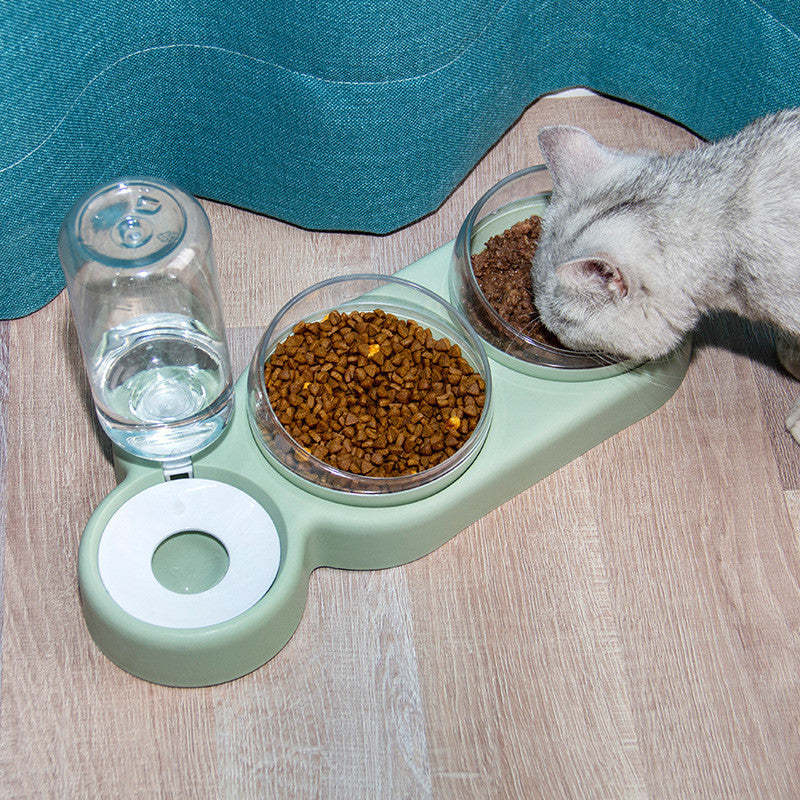 Pet Automatic Double Food Bowl With Water Fountain