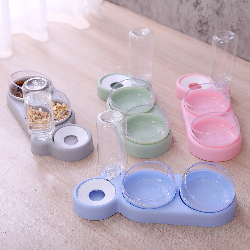 Pet Automatic Double Food Bowl With Water Fountain