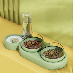 Pet Automatic Double Food Bowl With Water Fountain