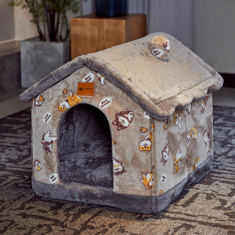 Foldable Dog House Pet Cat Bed Villa