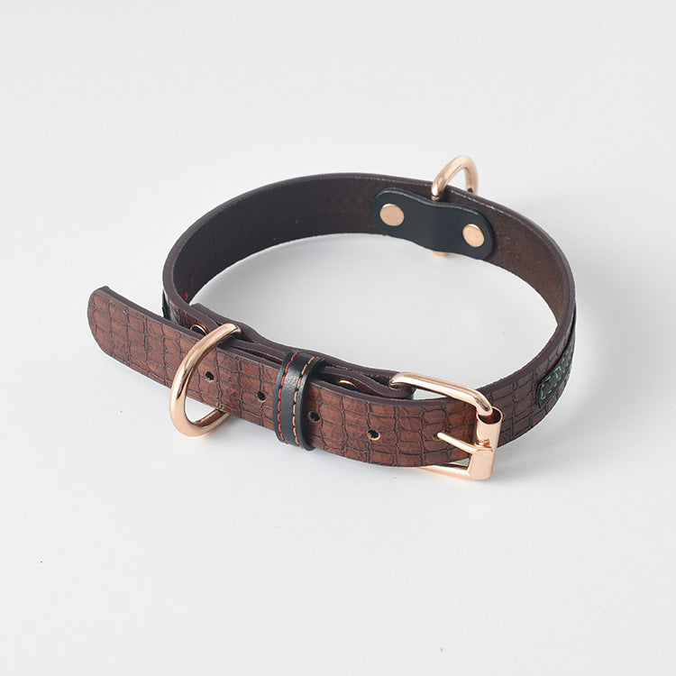 Pet Leather Collar & Leash