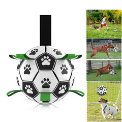 Interactive Pet Dog Football Toys with Grab Tabs
