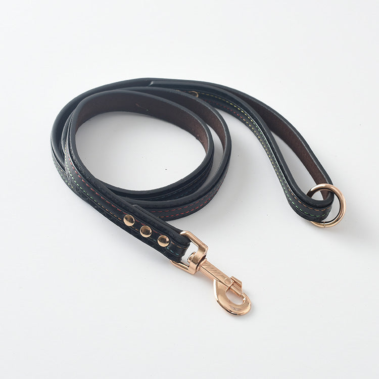 Pet Leather Collar & Leash